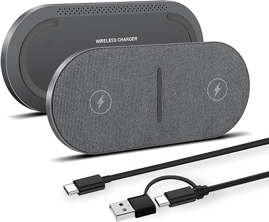 2 in 1 Wireless Charger,50W Double Wireless Charging Station for iPhone