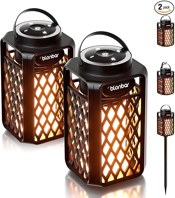 2pcs Outdoor Speakers with Torch Atmosphere,10W Portable Bluetooth Stereo Speaker,IP65 Waterproof Led Flame Speakers, Torch Lights for Patio Home Decor, for Men Women Dads Moms