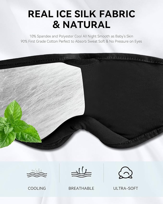MUSICOZY Sleep Headphones Breathable Bluetooth 5.4 Headband 3D Sleeping Headphones, Wireless Eye Mask Sleep Earbuds for Side Sleeper Women Office Air Travel Cool Tech Gadgets Unique Gifts