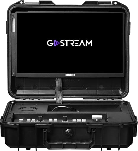 Osee GoStream Deck All in One Pro Live Streaming Multi Camera Video Mixer Switcher Recorder Player Kit 4 HDMI in USB-C I/O with 14 Inch Monitor Built-in DC-to-Type C Cable