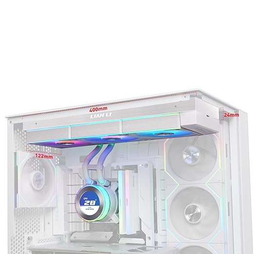 Lian Li Hydroshift II-C 360CL RGB Liquid CPU Cooler - 360mm AIO - 3X 120 RGB Fans - 2.1??IPS LCD Screen - 3 Control Mode - Flexible Tubes Clamp - LGA 1851/1700, AMD AM5/AM4 - White (HS2LCD36RW)