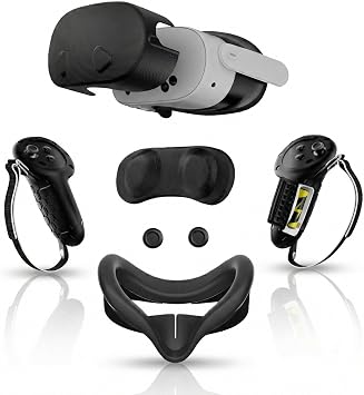 APEXINNO Silicone Cover Set Compatible with Meta Quest 3S Accessories,Controller Grips,VR Shell Cover,Face Cover,Protective Lens Cover,Not for Quest 3