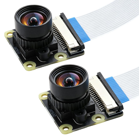 2PCS 120fps Monochrome Global Shutter Camera Module, 1MP OV9281 Sensor with 120° Wide-Angle Lens, Compatible with Raspberry Pi 5 / 4B / 3B+ / 3B / Zero