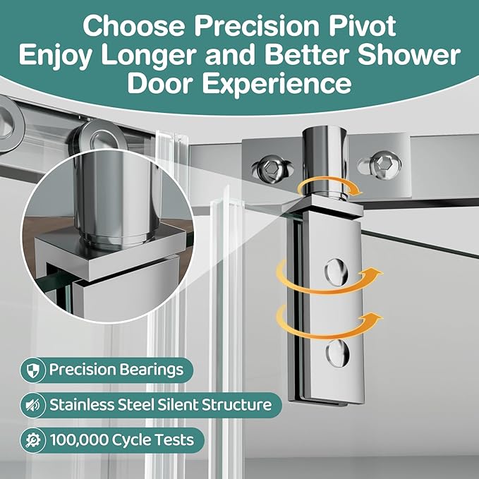 36 Corner Shower Door,36" W x 72" H Neo-Angle Corner Shower Enclosure,Frameless Pivot Shower Doors with 1/4” (6MM) SGCC Tempered Glass for Walk-in Shower,Chrome