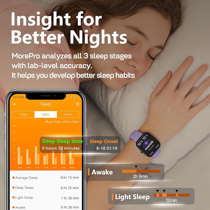 Smart Watch with Bluetooth Calls 1.83 inch Health Fitness Tracker Heart Rate Blood Pressure SpO2 Sleep Monitor 100 Plus Sports Modes IP68 Waterproof for Men Women Purple