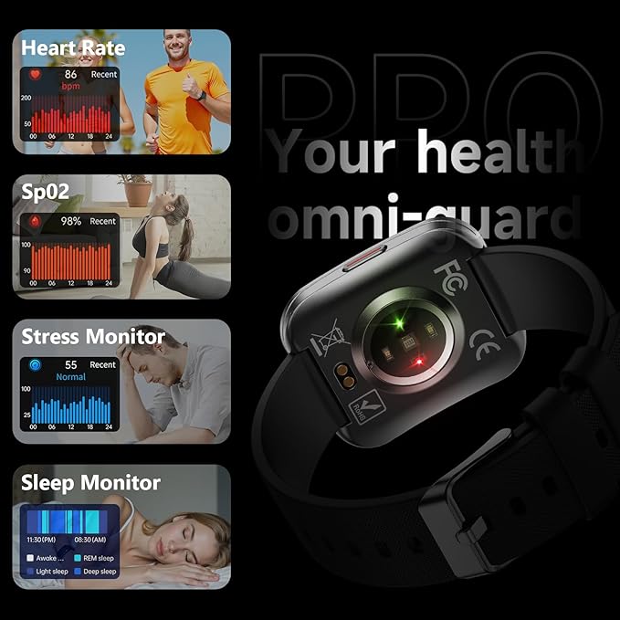 Smart Watch for Men Women, Bluetooth Calls, AI Dial,AI Q&A,1.85" HD AMOLED Curved Display Fitness Watch with Heart Rate/SpO2/Stress Monitor, Pedometer,110+ Sports Waterproof IP68 Smartwatch,Light Gray
