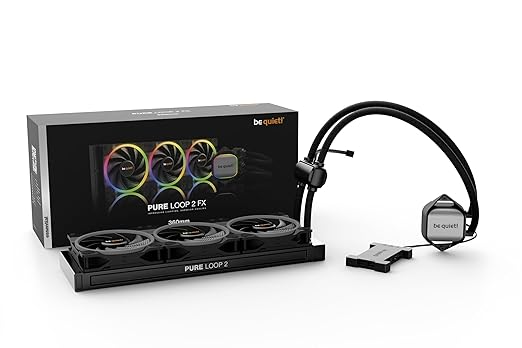 be quiet! Pure Loop 2 FX 360mm, CPU Liquid Cooler for Intel Core i3/i5/i7/i9 or AMD Ryzen 3/5/7/9, ARGB LED Illumination, 3X Light Wings PWM high-Speed Fan -BW015