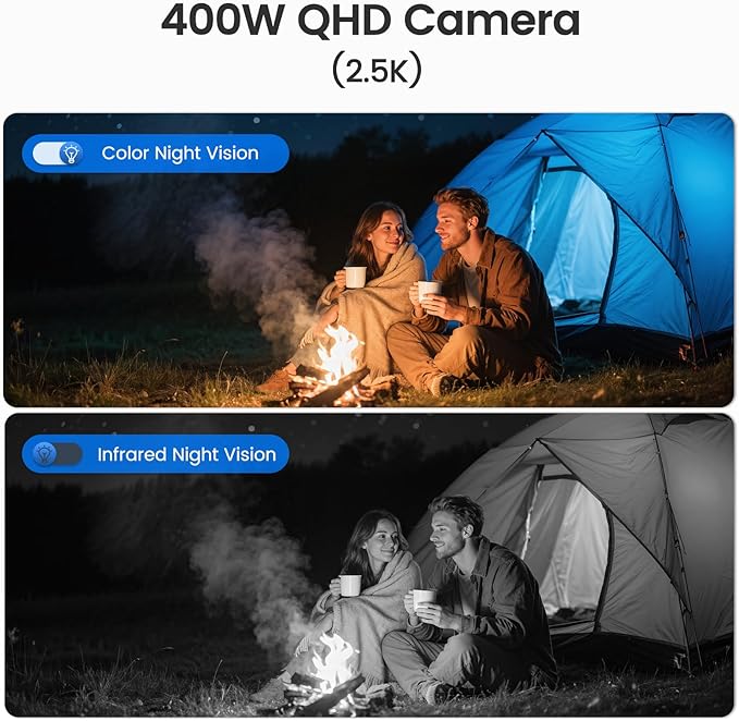 4G Cellular Wireless Outdoor 360° View Security Camera, No WiFi Needed, SIM Included, Solar & 9000 mAh Battery, 2K, PIR Alerts, Night Vision, IP65, SD/Cloud Storage