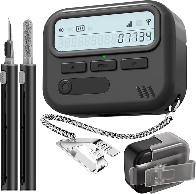 (with Safety Lock) Pager Cases Compatible with AirPods Pro 2nd Generation Case Cover with Cleaner Kit,Sturdy Hard TPU Protective for AirPods Pro 2 Charging Case(USB-C)(2023/2022/2019) for Men-Black