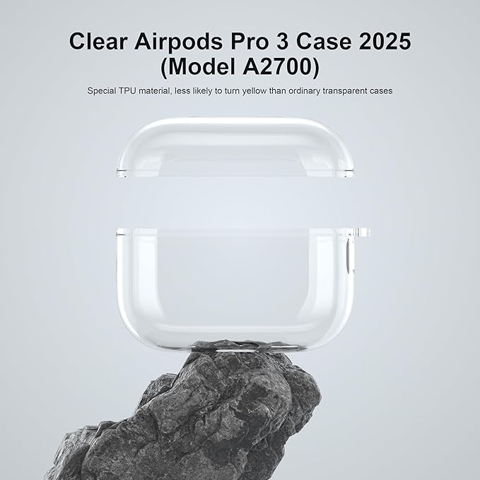 Valkit for Airpods Pro 3 Case Clear with Cleaner Kit | Soft TPU Airpods Pro 3 Generation Case | Protective Cover Shockproof | iPods Pro 3 Cases | for Air pods Pro Gen 3 2025(Clear)