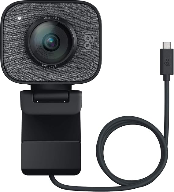 Logitech 2022 StreamCam 1080P HD 60fps Streaming Webcam Full HD Camera with USB-C & Integrated Microphone for Live Streaming and Content Creation - Graphite - 960-001280 (Renewed)