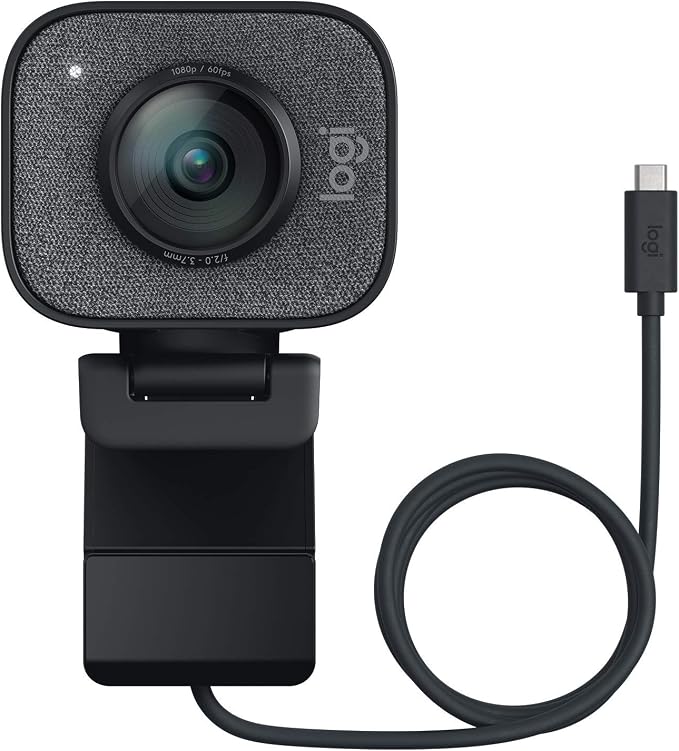 Logitech 2022 StreamCam 1080P HD 60fps Streaming Webcam Full HD Camera with USB-C & Integrated Microphone for Live Streaming and Content Creation - Graphite - 960-001280 (Renewed)