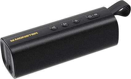 Monster S290 Bluetooth Speaker, Portable Bluetooth Speaker With 30W Loud Stereo Sound, Bluetooth 6.0, 15H Playtime, TWS Pairing, Support AUX/TF Card, IPX6 Waterproof Wireless Speaker for Home, Outdoor