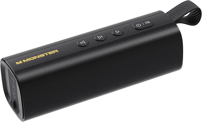 Monster S290 Bluetooth Speaker, Portable Bluetooth Speaker With 30W Loud Stereo Sound, Bluetooth 6.0, 15H Playtime, TWS Pairing, Support AUX/TF Card, IPX6 Waterproof Wireless Speaker for Home, Outdoor