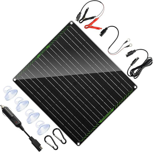 Topsolar 20W 18V Solar Panel Portable Battery Charger/Maintainer for Car, Motorcycle, Boat, RV, Trailer, Snowmobile