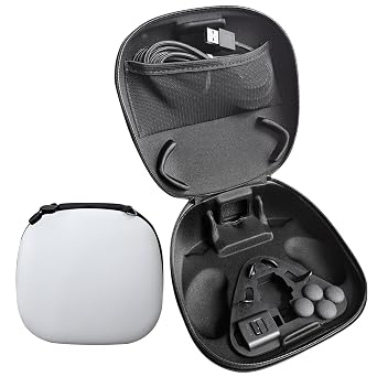 Carrying Case + Accessory Kit for DualSense Edge Controller for PS5 Video Game Console– Includes Charging Cable, Cable Locker, Thumbstick Caps & Metallic Back Paddles (White) Video Game Console