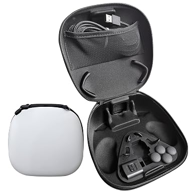 Carrying Case + Accessory Kit for DualSense Edge Controller for PS5 Video Game Console– Includes Charging Cable, Cable Locker, Thumbstick Caps & Metallic Back Paddles (White) Video Game Console