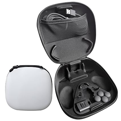 Carrying Case + Accessory Kit for DualSense Edge Controller for PS5 Video Game Console– Includes Charging Cable, Cable Locker, Thumbstick Caps & Metallic Back Paddles (White) Video Game Console