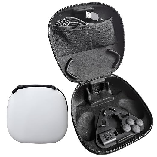 Carrying Case + Accessory Kit for DualSense Edge Controller for PS5 Video Game Console– Includes Charging Cable, Cable Locker, Thumbstick Caps & Metallic Back Paddles (White) Video Game Console