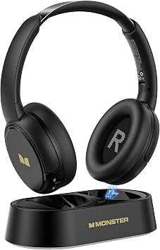 Monster TVlink 300 Wireless TV Headphones Bluetooth 5.3 Black
