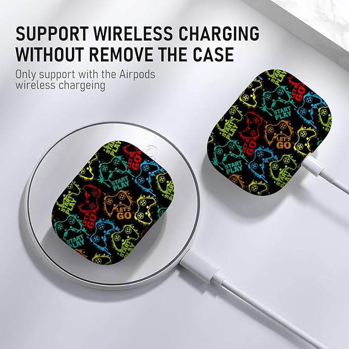 for Airpods Pro Case, Cute Cool Game Controller Pattern TPU Soft Cases for Airpods Pro Case 1st Gen, Shockproof for Airpods Pro 2019 Case Men Women with Cleaner Kit & Keychain