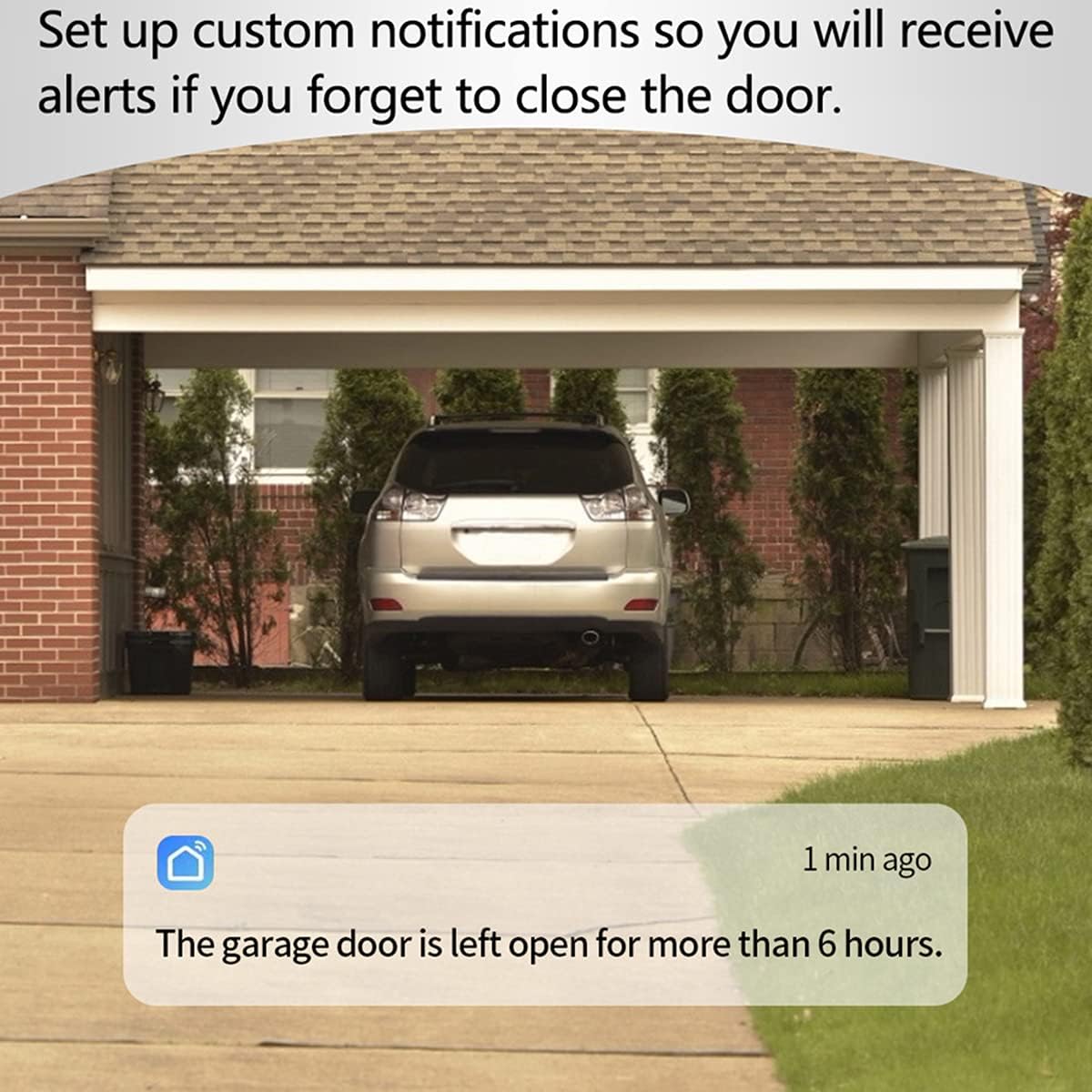 Smart Wi-Fi Garage Door Opener — App Control, Works with Alexa, Google & Siri