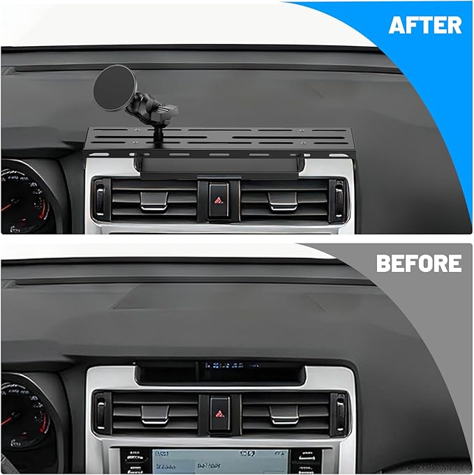 No-Drill Magnetic Dash Phone Holder for 4 Runner 2023 2022 2021 2020, Full Metal Heavy-Duty Console Extension Dash Phone Mount Compatible with 5th 4Runner 2010??023, Fits Most Smartphones