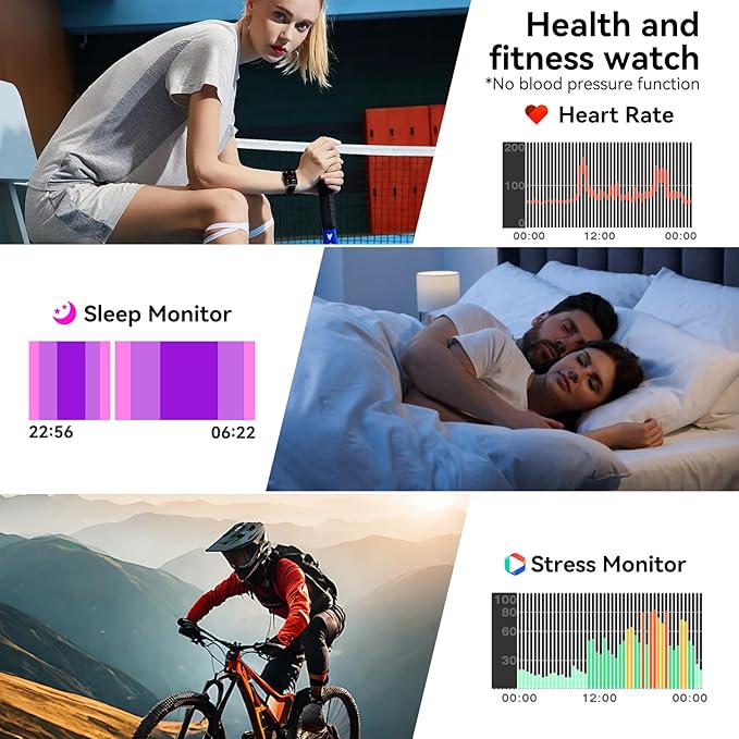 Smart Watches for Men Women, 1.83" HD Touchsreen, Bluetooth Calling, 5 ATM Water-Resistance, 130+ Sports Modes, Health, Fitness & Sleep Tracker, Timer, Pedometer, Fitness Watch for Android/iOS, Black