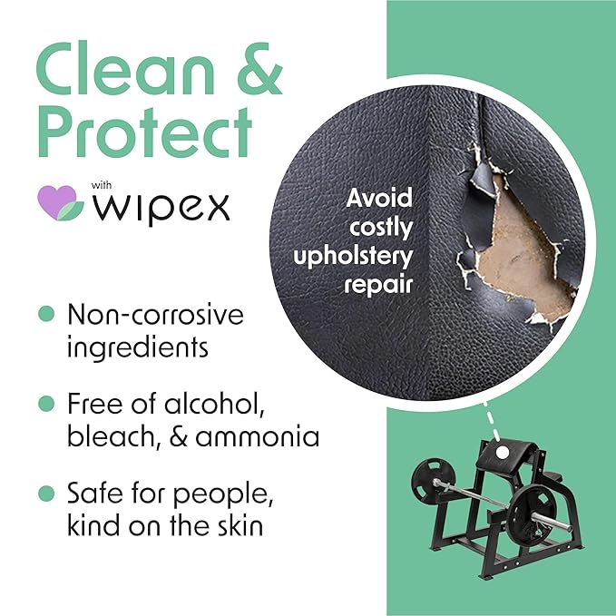 Wipex Plant Based Gym Wipes Dispenser Refill - 700 Count Fitness Equipment Wipes (Large 8x12) Lemongrass + Bucket, (Pack of 4 + Bucket)