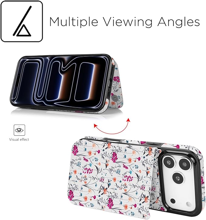 uCOLOR for iPhone 17 Pro Max Wallet Case with Card Holder PU Leather RFID Blocking Design iPhone 17 Pro Max flip case for Women Men Magnetic Clasp Kickstand Design 6.9 inch (Enchanted Floral)