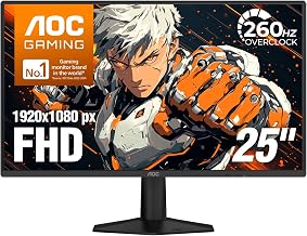 AOC 25" Gaming Monitor FHD 260Hz Overclocked IPS NVIDIA G-SYNC, 25G51Z - Image 1