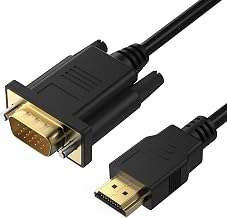 HDMI to VGA Cable 6 Feet, Computer HDMI to VGA Monitor Cable 1080P@60Hz Video Cord (Male to Male) Compatible for Computer, Desktop, Laptop, PC, Monitor, Projector, HDTV and More, Uni-Directional - Image 1