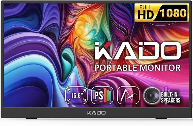 Kado Portable Monitor 15.6-inch FHD 1080p Ultra-Slim Laptop Monitor