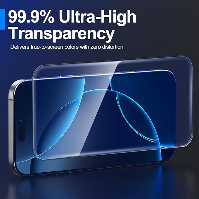 Ailun 3 Pack Screen Protector for iPhone 16 Pro [6.3 inch] + 3 Pack Camera Lens Protector with Installation Frame,Case Friendly Tempered Glass Film,[9H Hardness][Not for iPhone 16e/16/16 Plus/Pro Max]