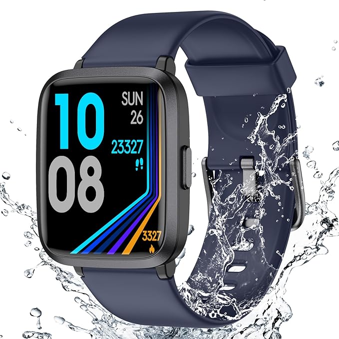 Fitness Tracker Watch with Heart Rate Monitor, Activity Tracker with Pedometer, Sleep Monitor, Calories & Step Counter, IP68 Waterproof Smart Watches for Women Men Fitness Watch for Sports
