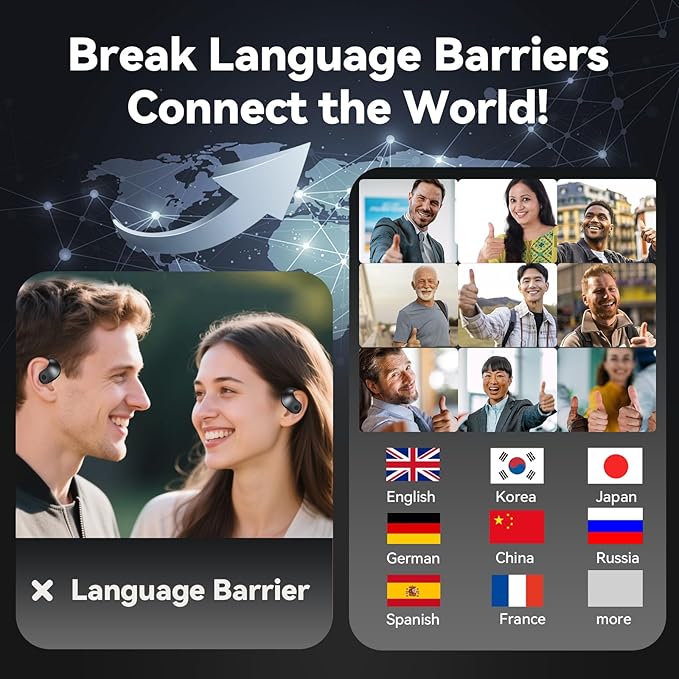 Ai Translation Earbuds Real Time 144 Languages Translator Earbuds Real Time Translating Ai Headphones Language Translation AudíFonos Traductores Traductor De Ingles EspañOl