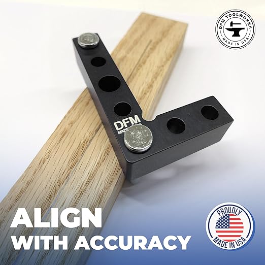Small Square and Center Finder - Made in USA Versatile Woodworking Tool with 11/32" Center Marking Hole for Larger Pencils, Carpenter Tool for Accurate Line Transfers (Purple)