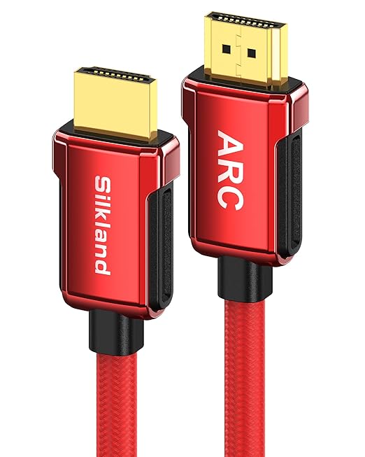 Silkland 4K HDMI ARC Cable for Soundbar, 4K 60Hz HDMI 2.0 Cable 6.6ft, (18Gbps, ARC, HDCP 2.2, HDR, 3D), High Speed Ultra HD, Compatible for Samsung, Vizio, Sono, Bose, LG Sound bar, UHD TV, Red
