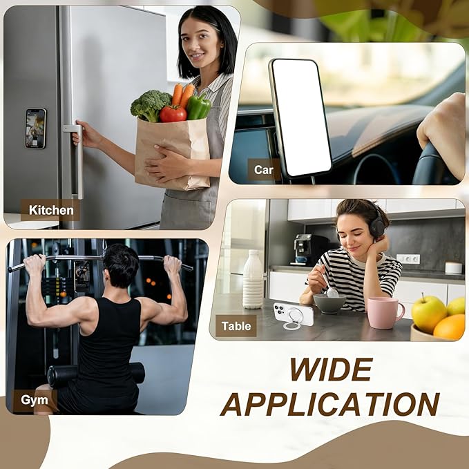 PATIKIL Phone Ring Holder, Metal 360 Rotation Magnetic Phone Grip Holder Stand with Adhesive Backing Smartphone Finger Grip Kickstand for Tablet Case Car Mount Accessory, Orange
