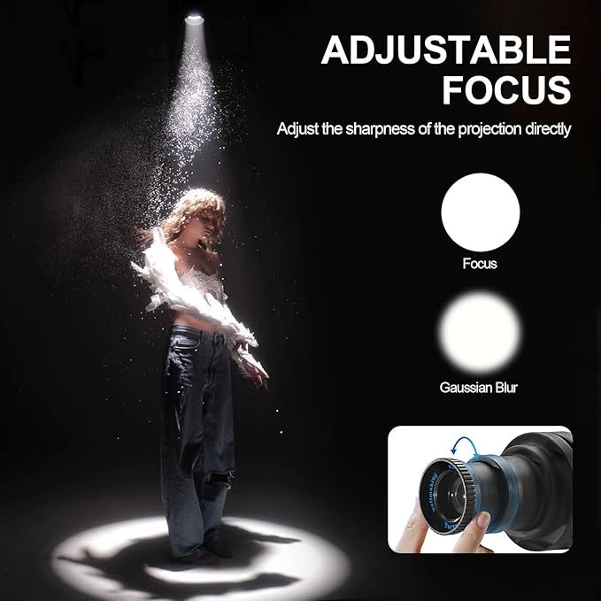WELLMAKING S-80LED Bowens Mount Optical Snoot Designed Exclusively for LED Lights, 90% Brighter Output with 38° Adjustable Focus Lens, Delivering Sharp and Crisp iamge for Photography, Studio Video
