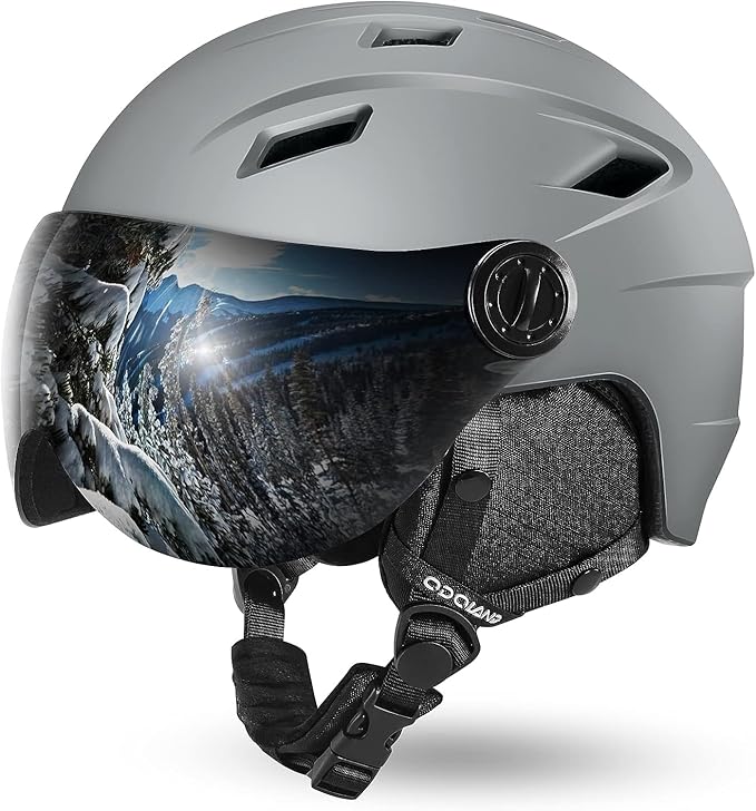 Odoland Ski Helmet with 2-in-1 Visor Goggles, Light Weight Snowboard Helmet for Men Women, Snow Sport Helmets for Skiing, Skating, Snowboarding