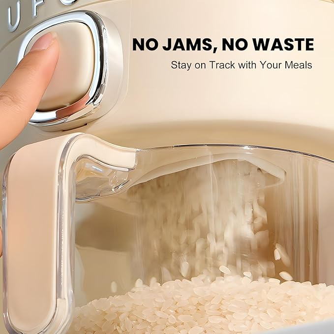 Rice Dispenser, Rice Storage Container with Measuring Cup for Kitchen Pantry Household, Dry Food Storage Containers Airtight, Sealed Moisture Proof, 11 Lbs