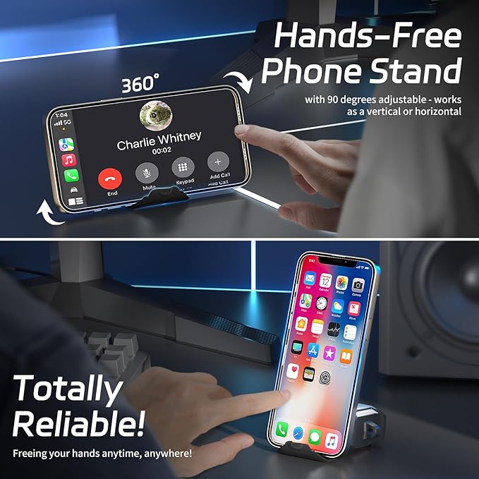 Secure Lock Case for AirPods 4 with Phone Stand, Cleaning Kit & Keychain, Shockproof Protective Cover Compatible with Apple AirPods 4th Gen 2024 for Men Women, Anti-Scratch