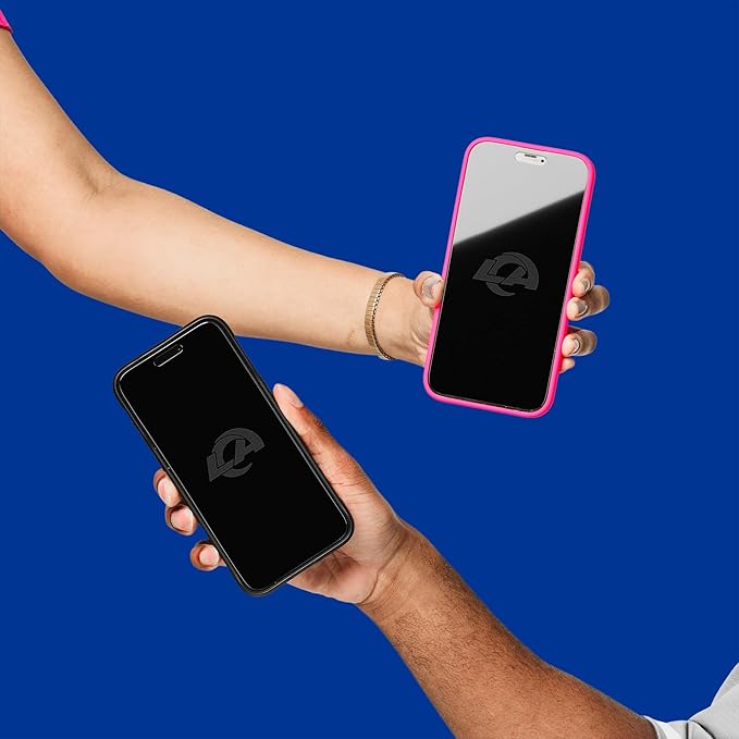 NFL Los Angeles Rams Privacy Screen Protector for iPhone 16 Pro with Disappearing Logo - Scratch-Resistant and Easy-to-Install Screen Protectors (Includes Installation Tray)