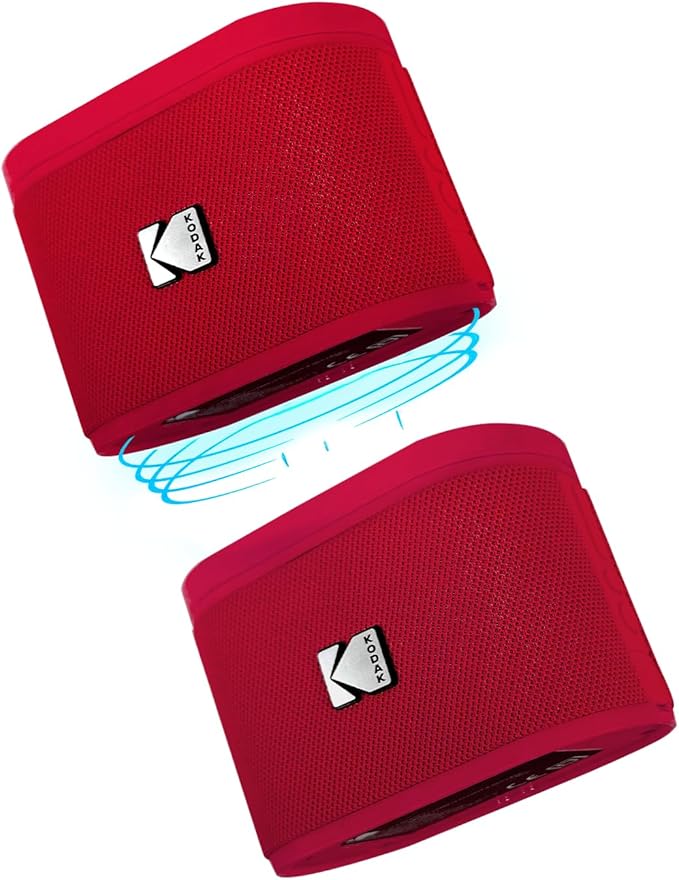 KODAK SOUNDBRIX Magnetic Splittable Bluetooth Speaker Portable Water Resistant Bold Sound 5H of Playtime Built in Battery Wireless Stereo Pairing Speaker Home Travel White Elephant Gifts for Adults