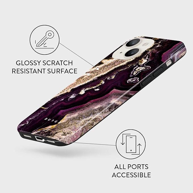 BURGA Phone Case for iPhone 14 - Cute, Trendy, Aesthetic, Pattern Phone Cover, Hard Shell Protection - fits Apple iPhone 14 Case for Women and Men