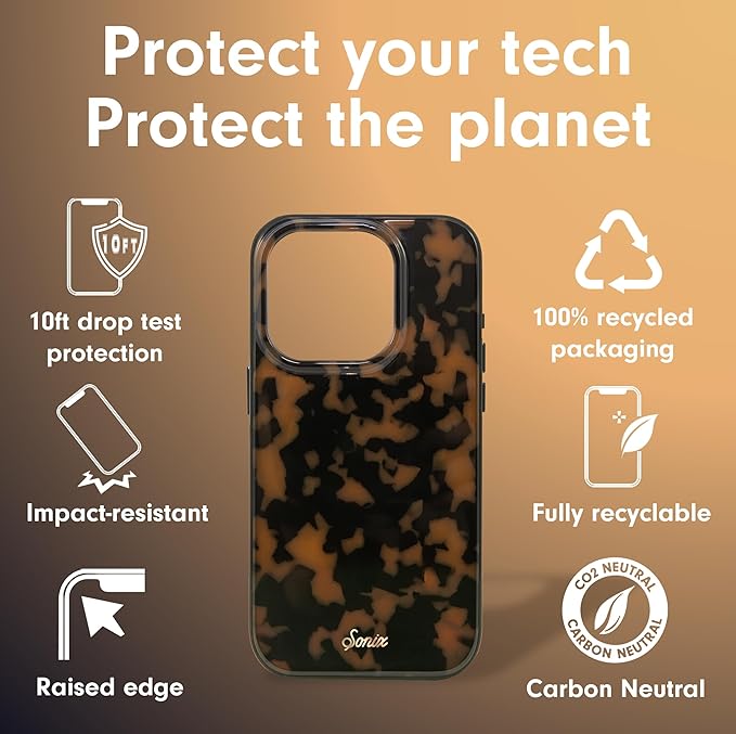 Sonix Case for iPhone 15 Pro | Compatible with MagSafe | 10ft Drop Tested | Tortoise Shell | Brown Tort