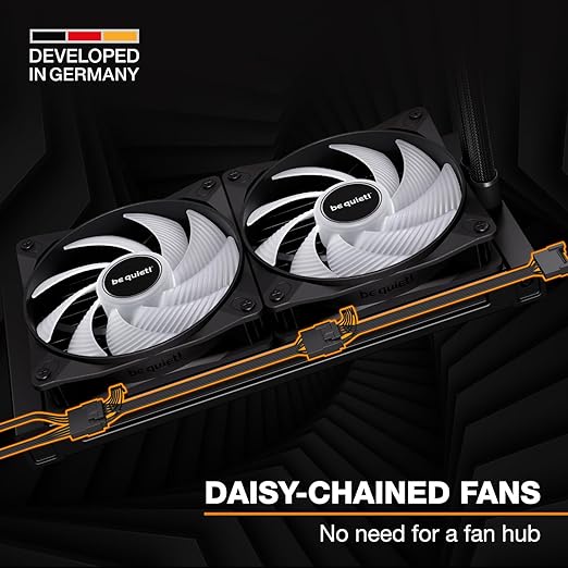 be quiet! Pure Loop 3 LX 240 mm, All-in-One Water Cooling, 2 Light Wings LX 120 mm PWM High-Speed Fans, ARGB Cooling Block Featuring 10 Included Lighting foils, Very high Cooling Performance