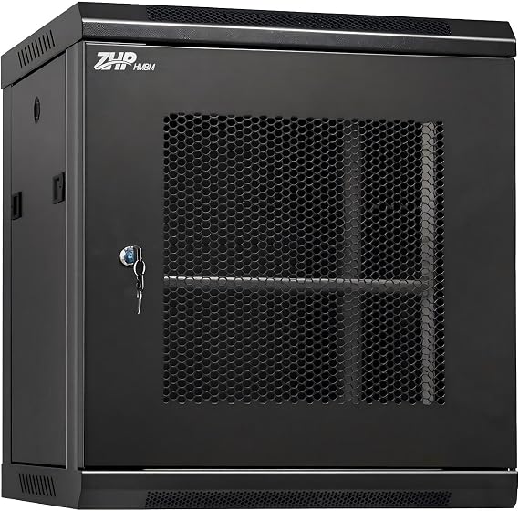 12U Wall Mount Network Cabinet, Lockable Mesh Door Server Rack Enclosure, 19" IT Equipment