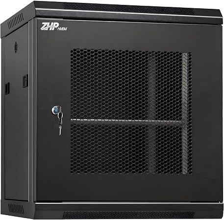12U Wall Mount Network Cabinet, Lockable Mesh Door Server Rack Enclosure, 19" IT Equipment